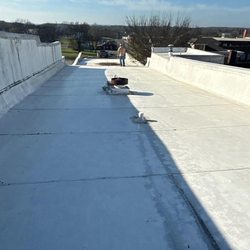 Flat roof membrane inspection with ventilation pipes
