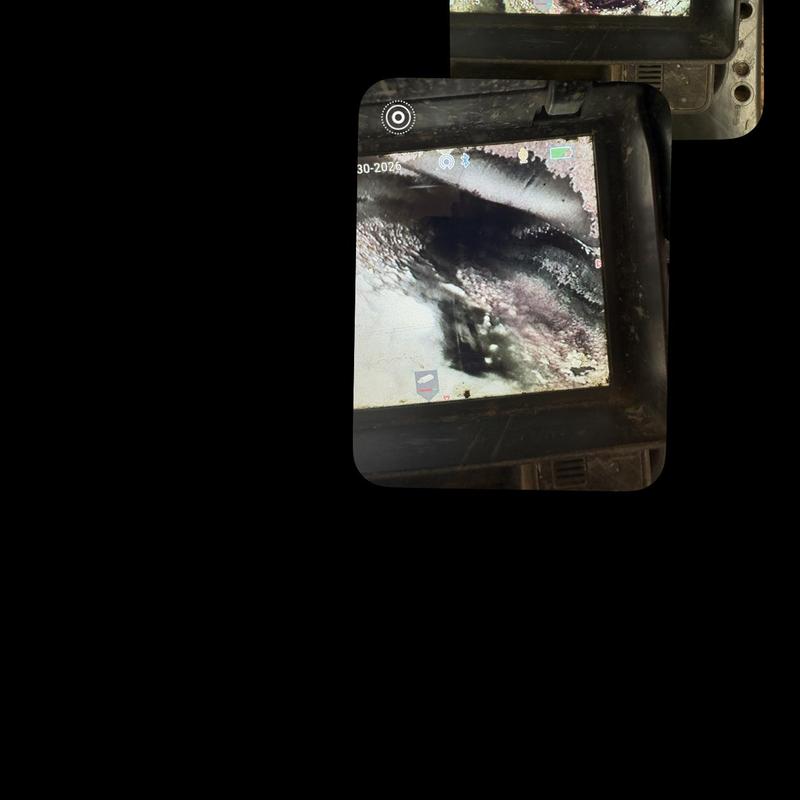 Mainline sewer video inspection monitor screen close-up Mainline sewer video inspection monitor screen close-up