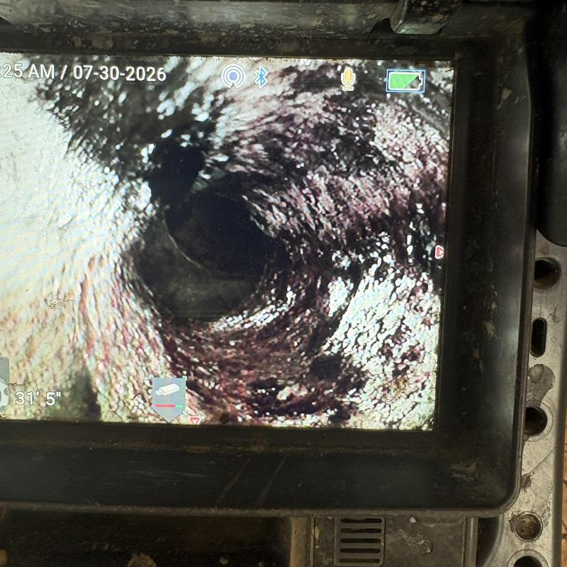Mainline sewer video inspection on monitor screen Mainline sewer video inspection on monitor screen