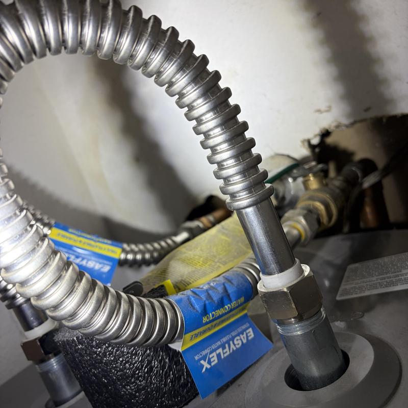 Woodford Model 22 hose bib with leaking metal hose Woodford Model 22 hose bib with leaking metal hose