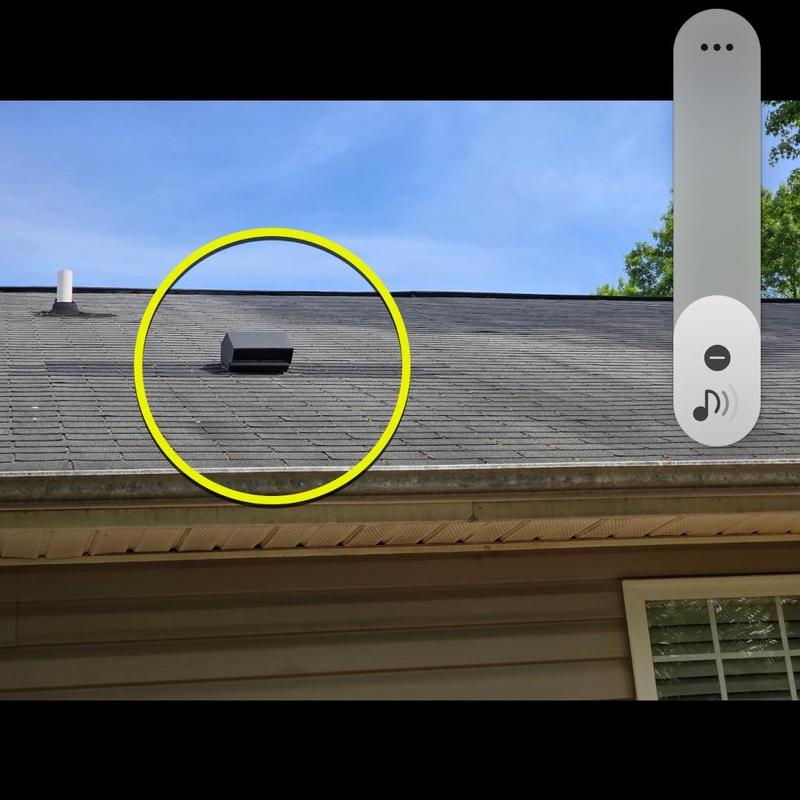 Roof vent flashing on asphalt shingle roof under repair