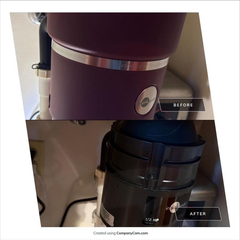 Garbage disposal unit replacement before and after Garbage disposal unit replacement before and after