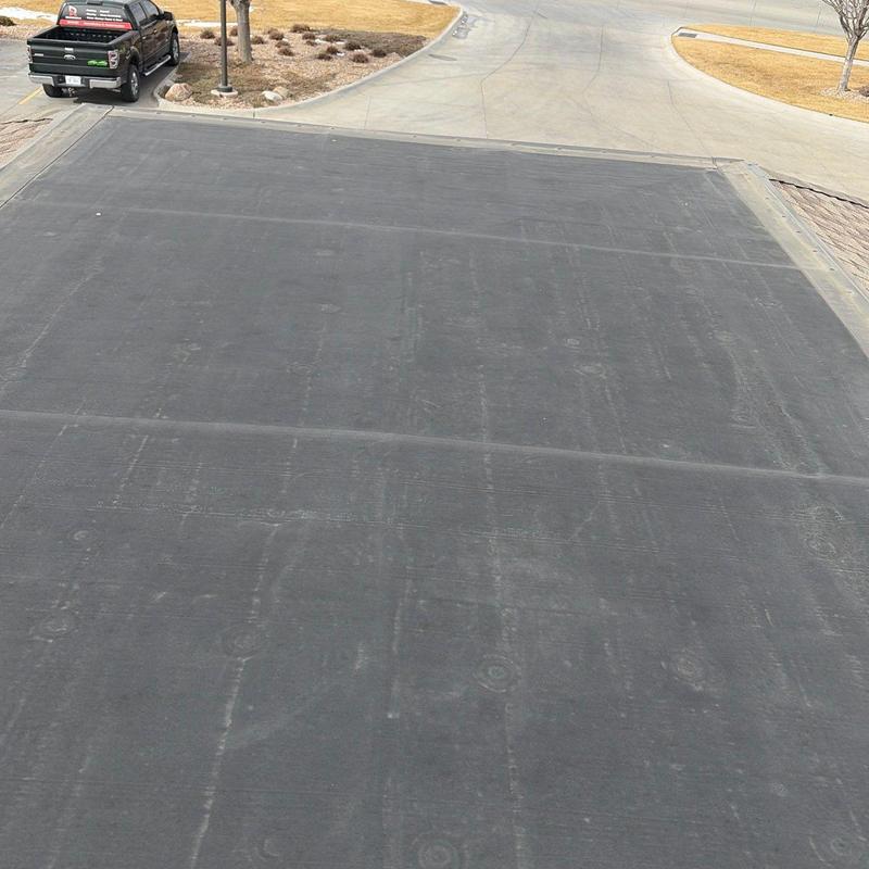 Rubber flat roof surface with visible seams Rubber flat roof surface with visible seams