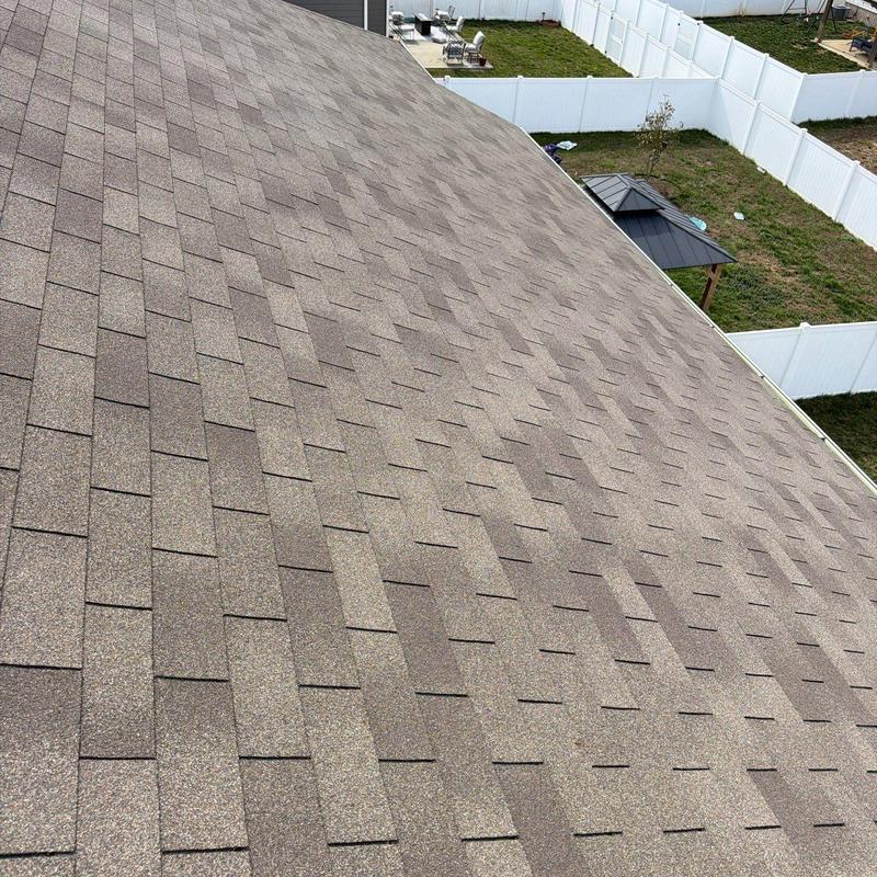 Asphalt roof shingles with hail damage inspection
