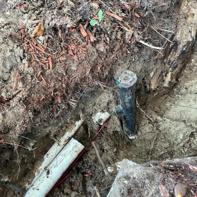 1 14 inch water line and 3/4 inch PVC pipe in soil 1 14 inch water line and 3/4 inch PVC pipe in soil