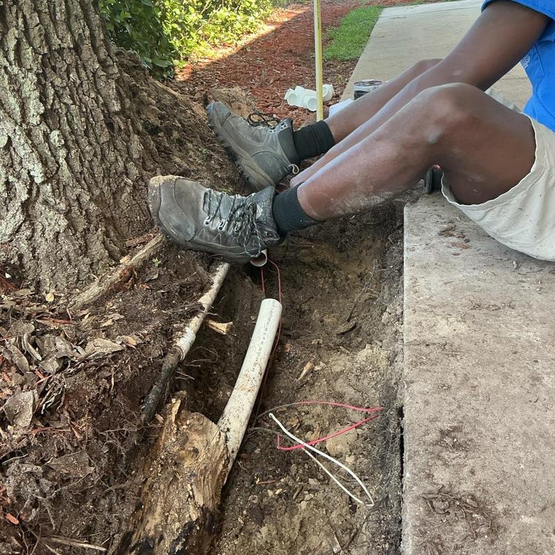 1 ¼-inch water line and PVC pipe excavation repair 1 ¼-inch water line and PVC pipe excavation repair