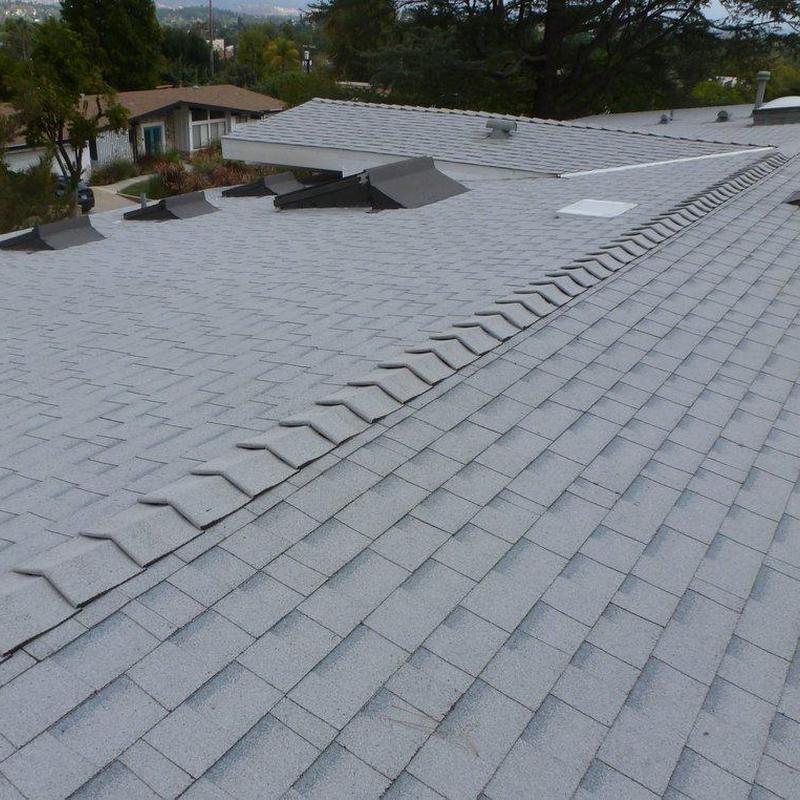 Shingle roof installation with ridge vents in Santa Ana Shingle roof installation with ridge vents in Santa Ana