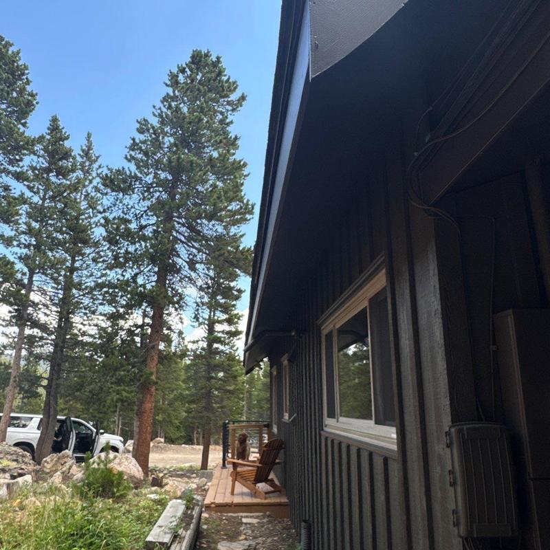 5in K style gutters on house exterior in forest