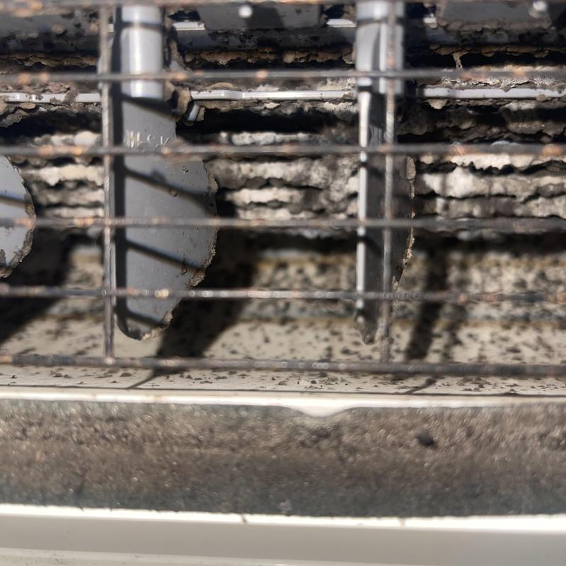 Mini split blower wheel and evaporator coil buildup