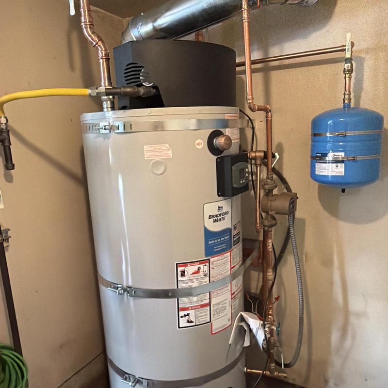 Bradford White 100-gal water heater installation and piping