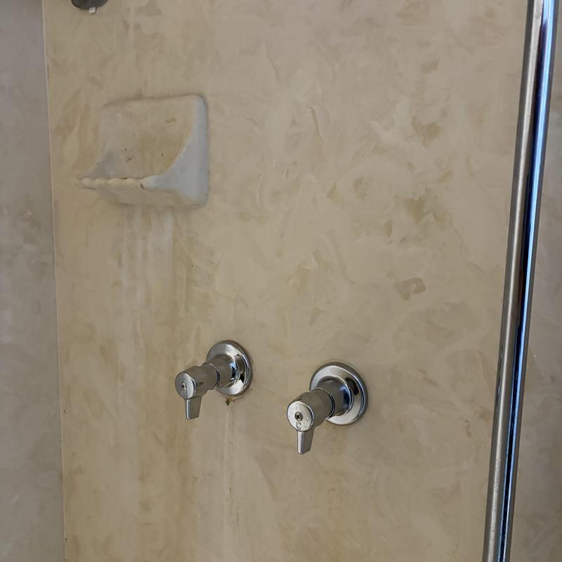 Two-handle shower faucets with new chrome handles Two-handle shower faucets with new chrome handles