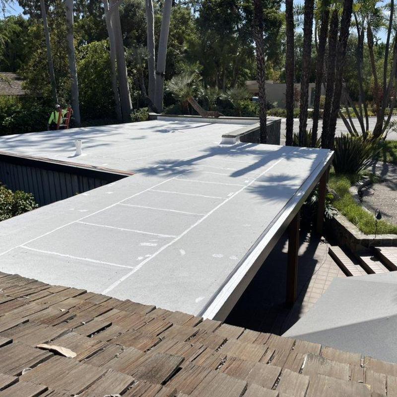 Flat roofing membrane with repair work in Santa Ana, CA Flat roofing membrane with repair work in Santa Ana, CA