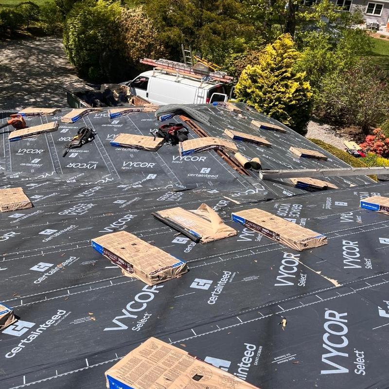 CertainTeed Vycor Select underlayment on roof installation CertainTeed Vycor Select underlayment on roof installation
