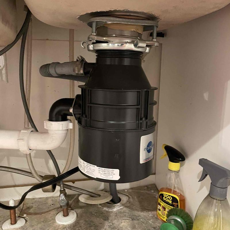 Garbage disposal and sink tubular replacement under cabinet Garbage disposal and sink tubular replacement under cabinet