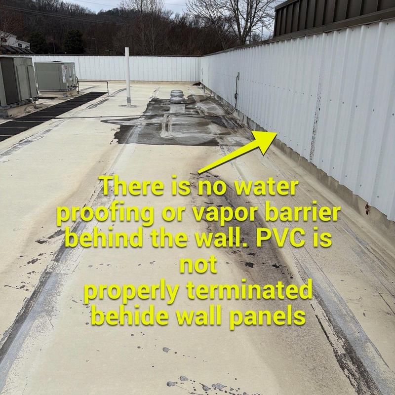 Commercial roofing PVC termination and waterproofing issue