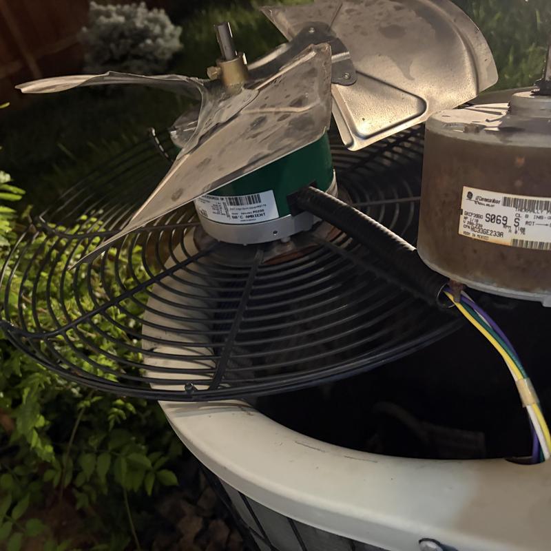 Outdoor condenser fan motor and capacitor replacement Outdoor condenser fan motor and capacitor replacement