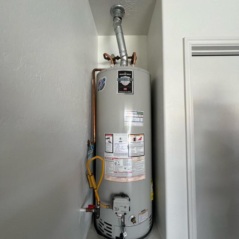 Gas control valve on water heater installed and tested Gas control valve on water heater installed and tested