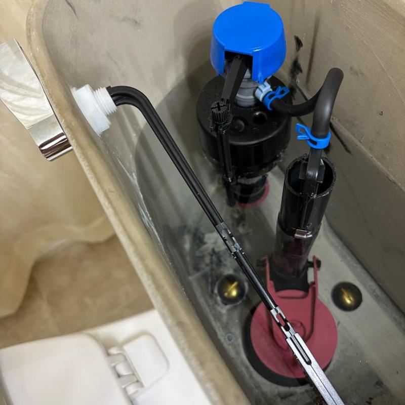 Toilet tank fill valve and flush valve assembly replacement Toilet tank fill valve and flush valve assembly replacement