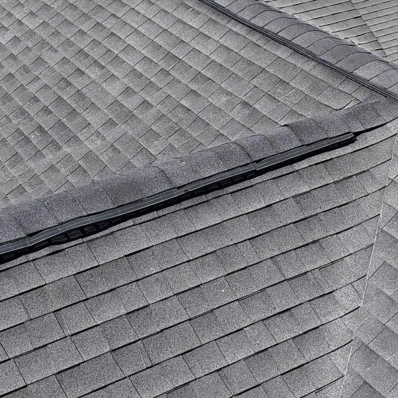 Asphalt shingle roof ridge vent installation detail Asphalt shingle roof ridge vent installation detail