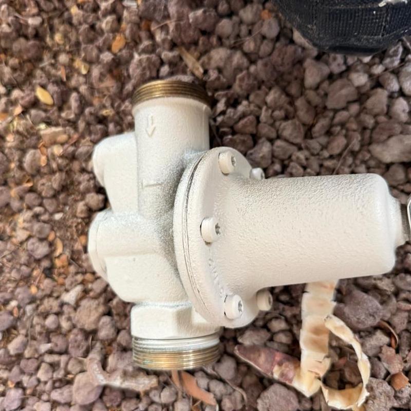 Pressure reducing valve removed on gravel surface Pressure reducing valve removed on gravel surface
