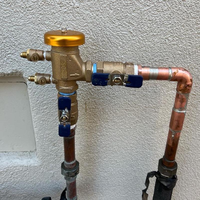 Pressure vacuum breaker with new copper piping installed Pressure vacuum breaker with new copper piping installed