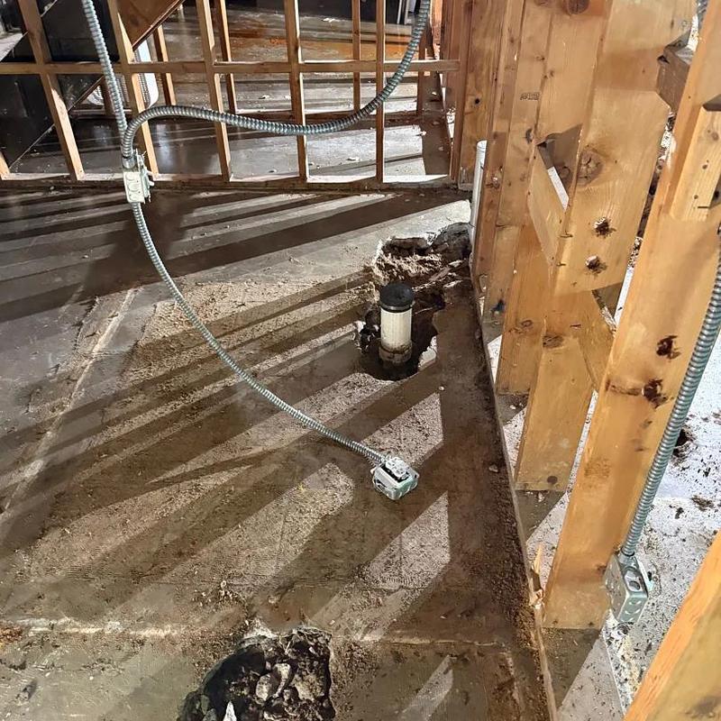 Underground plumbing pipe with wiring in floor remodel Underground plumbing pipe with wiring in floor remodel