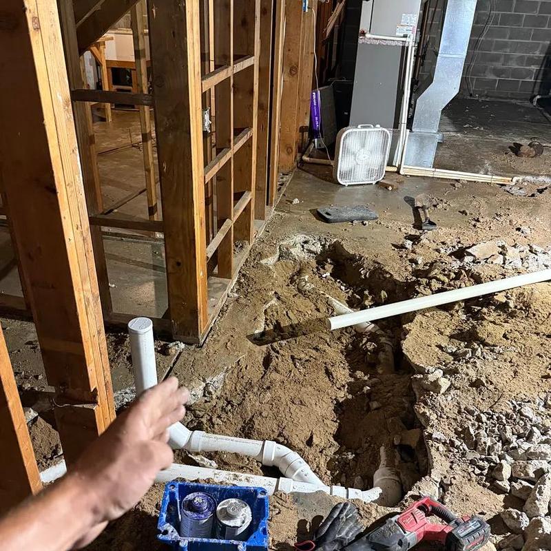 Underground PVC plumbing pipes in home remodel site Underground PVC plumbing pipes in home remodel site
