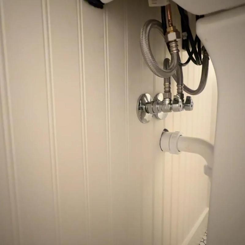Bathroom sink water supply and drain installation Bathroom sink water supply and drain installation