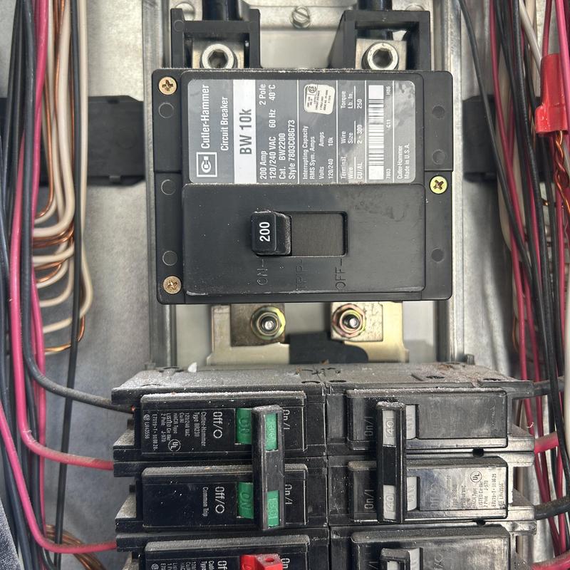 Electrical breaker panel with heat damage inspection