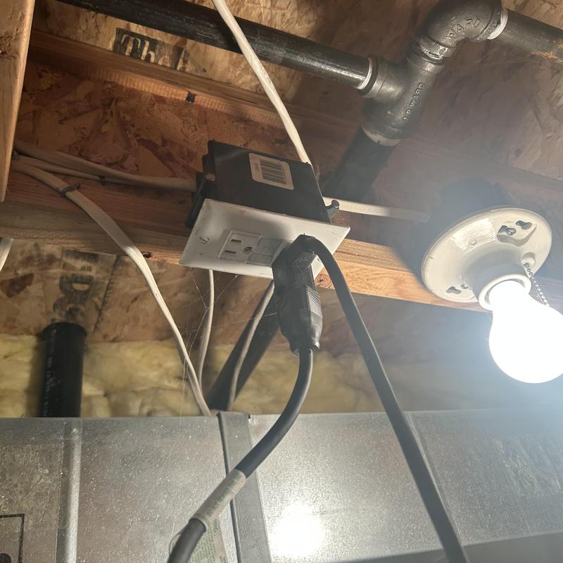 GFCI outlet replacement in basement ceiling area