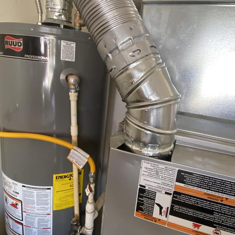 Double wall vent pipe on water heater and furnace Double wall vent pipe on water heater and furnace