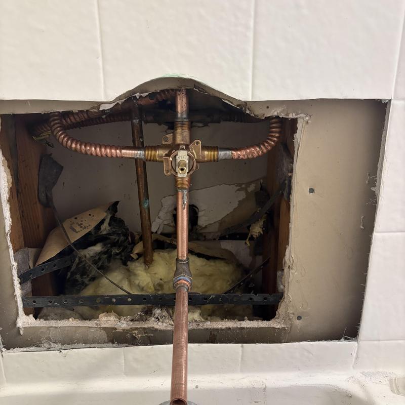 Shower control valve and copper piping replacement