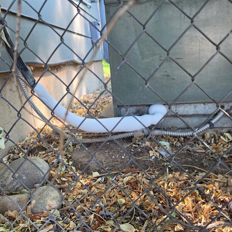 Air conditioner frozen drain pipe outside unit Air conditioner frozen drain pipe outside unit