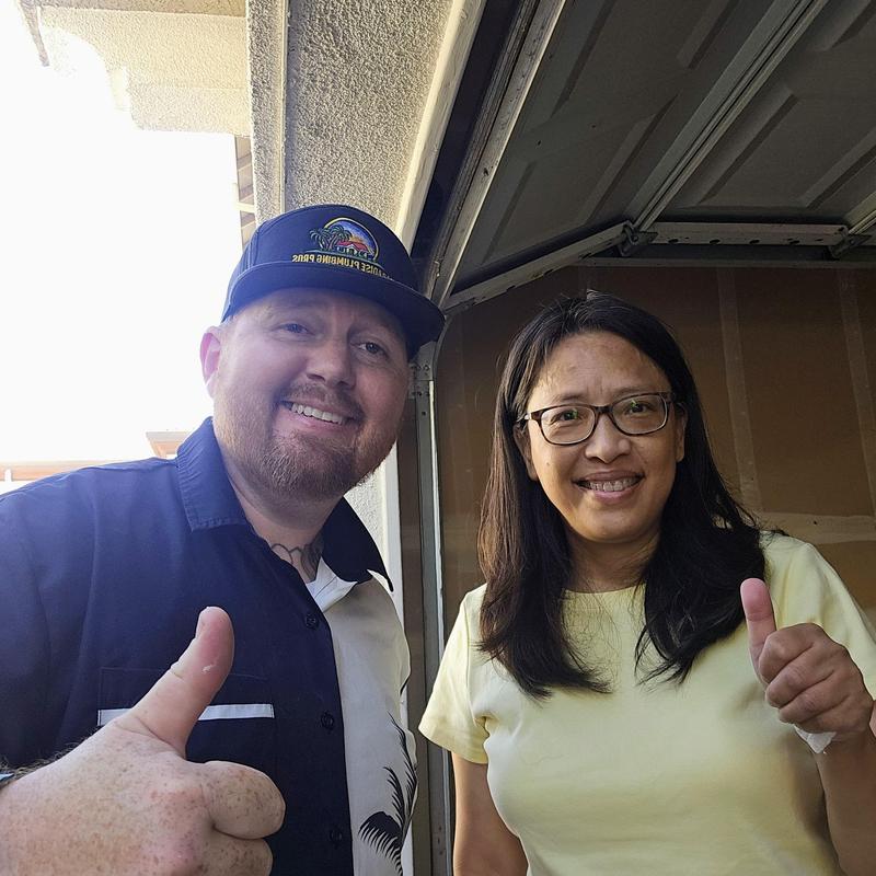 American Standard Cadet toilet installation with thumbs up