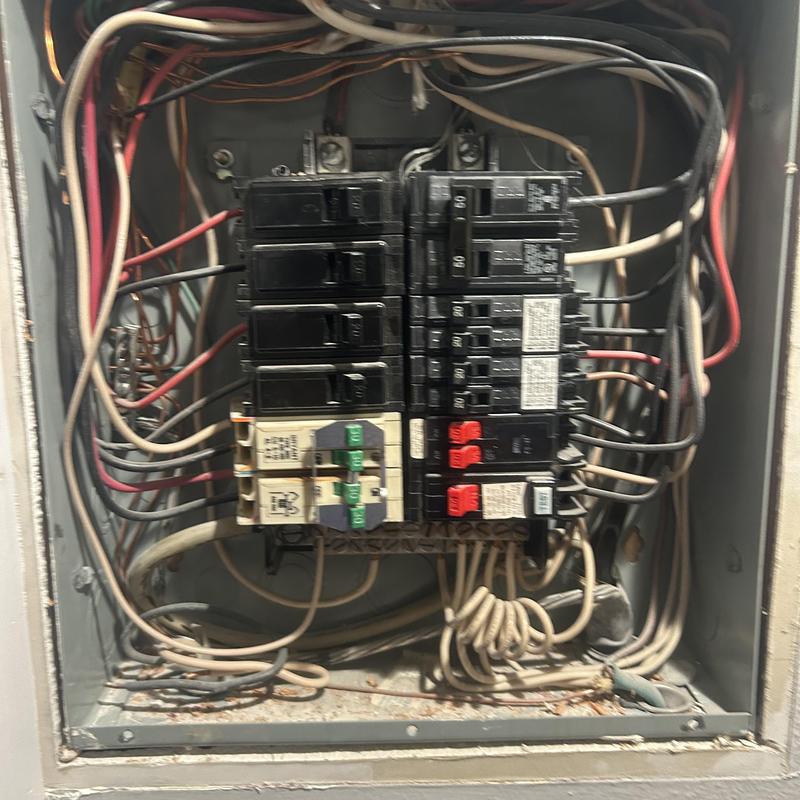 Electrical breaker panel with circuit wiring installation