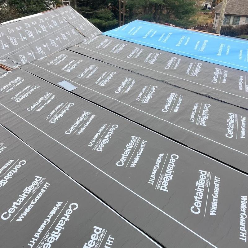 CertainTeed Winterguard HT underlayment on roof CertainTeed Winterguard HT underlayment on roof