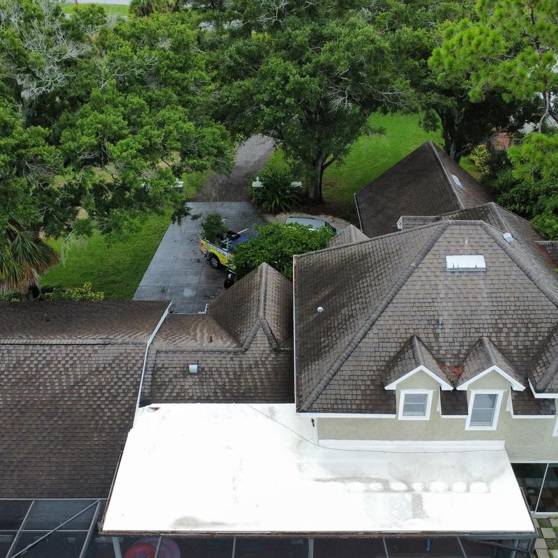 Asphalt shingle roof inspection with visible wear HUDSON FL
