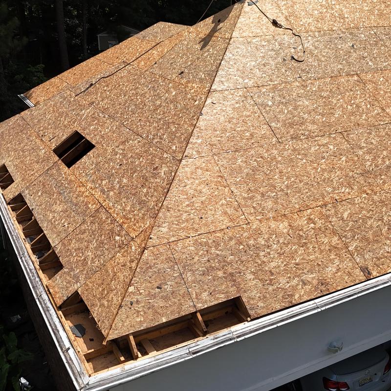 Roof decking installation on residential rear roof Roof decking installation on residential rear roof