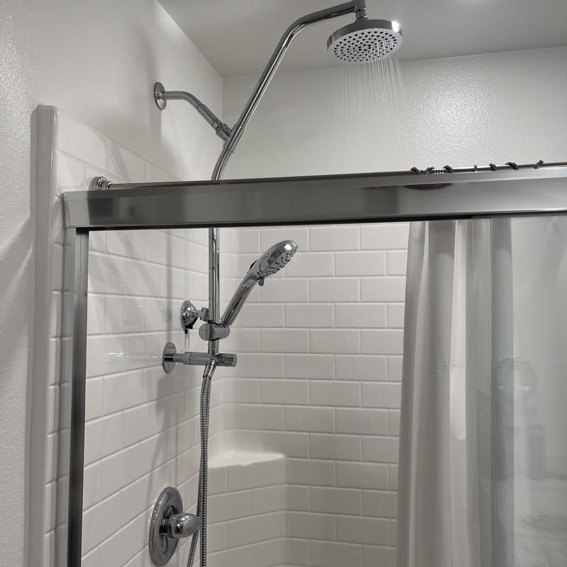 Adjustable hand shower bar with rain showerhead
