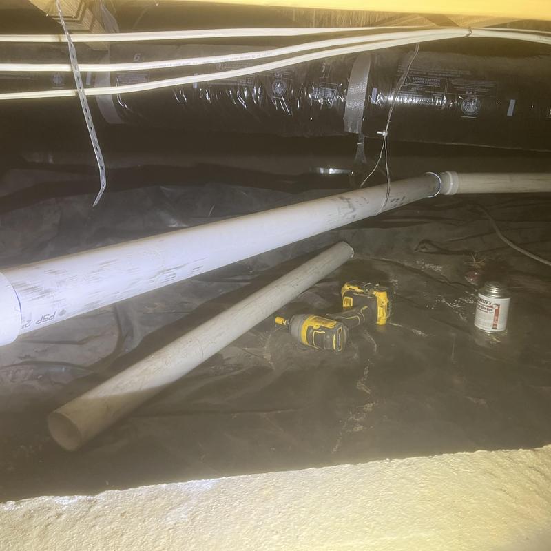 Kitchen sink drain line replaced with PVC pipe and tested Kitchen sink drain line replaced with PVC pipe and tested