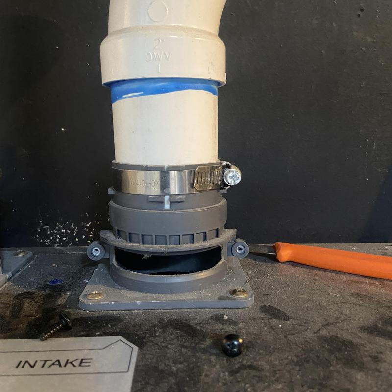 Water heater intake pipe with clamp and seal repair tools Water heater intake pipe with clamp and seal repair tools