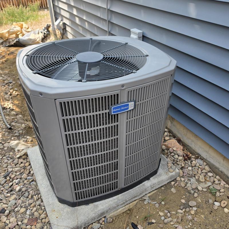 American Standard air conditioner outdoor unit on pad American Standard air conditioner outdoor unit on pad