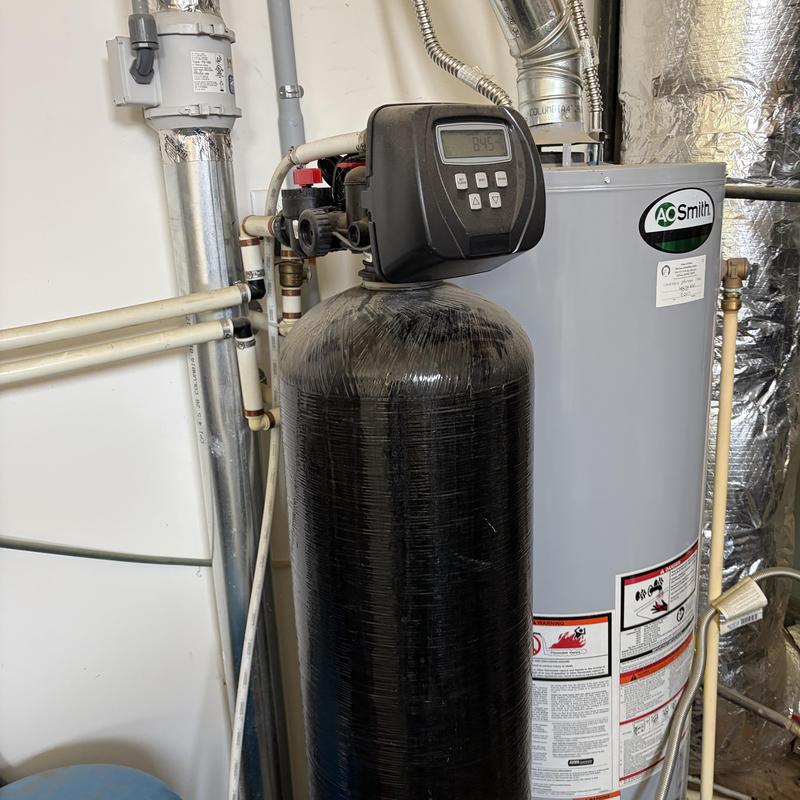 Water softener system with digital control valve installed Water softener system with digital control valve installed
