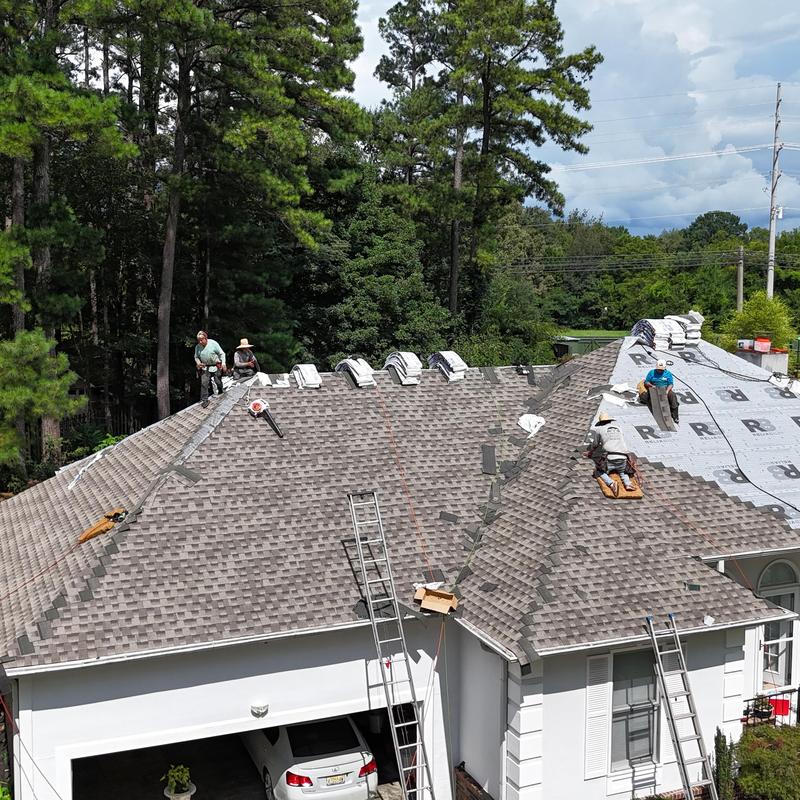 Gaf HDZ shingle roofing installation on house Gaf HDZ shingle roofing installation on house