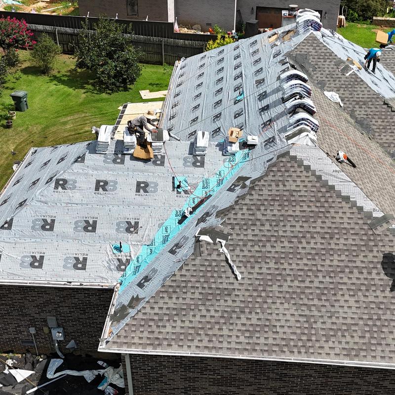 GAF HDZ shingle roof installation in progress GAF HDZ shingle roof installation in progress