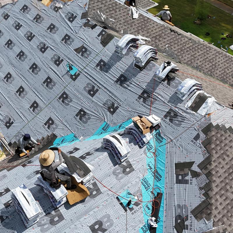 GAF HDZ shingle installation on residential roof GAF HDZ shingle installation on residential roof