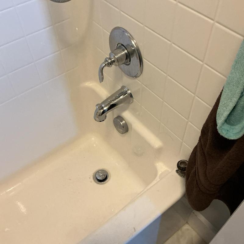 Tub shower diverter valve with leak on tub wall Tub shower diverter valve with leak on tub wall
