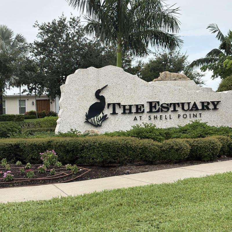 Entrance stone sign for The Estuary at Shell Point