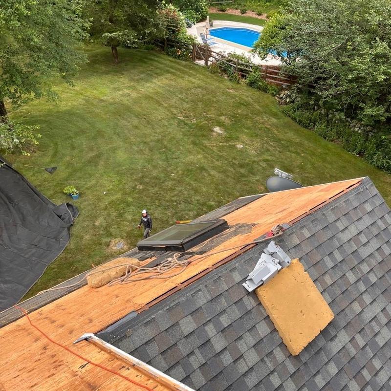Roof plywood sheathing replacement beside existing shingles Roof plywood sheathing replacement beside existing shingles