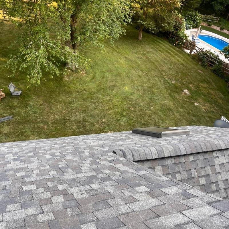 CertainTeed Landmark Pro roof shingles with skylight CertainTeed Landmark Pro roof shingles with skylight